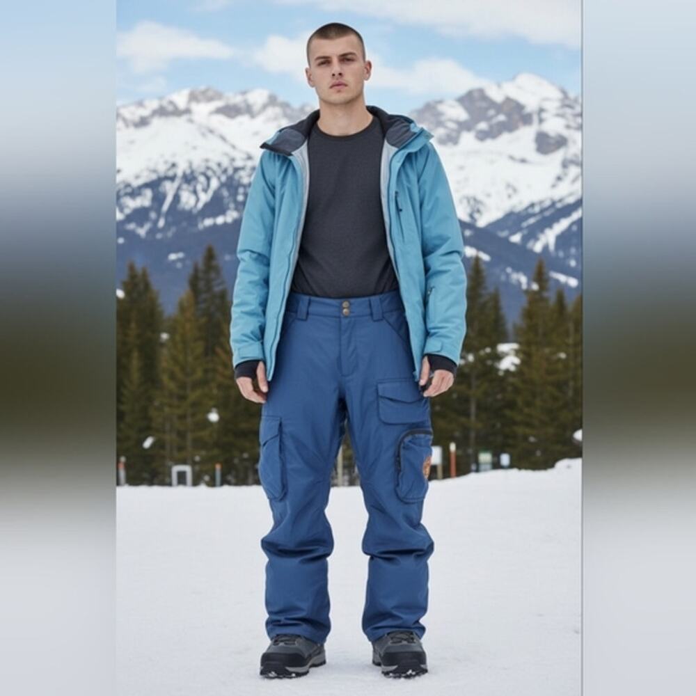 Analog Clothing Co Provision Pants Mens Sz‎ S Blue Pockets Snowboard Performance